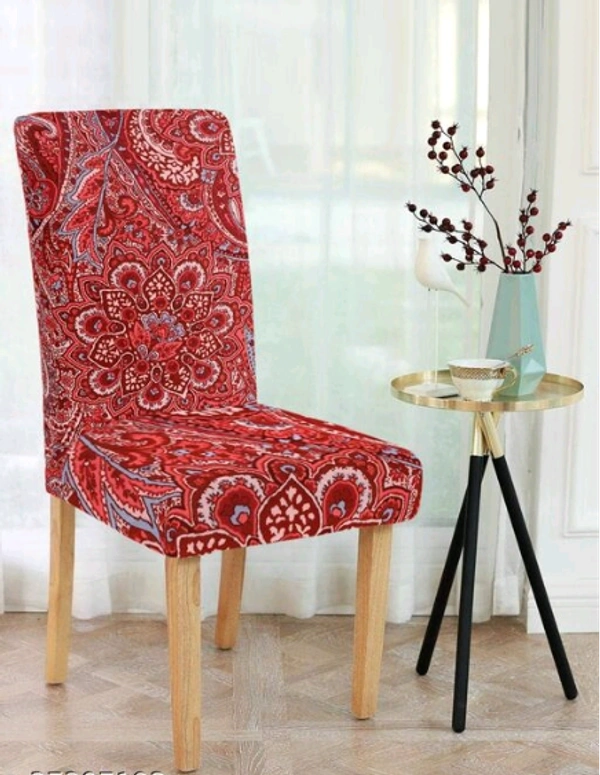 CORTINA SPANDEX RedColor Polyster Fabric Elastic Chair Cover Stretch Removable Washable 1Pcs - Red, Polyster, Pack of1